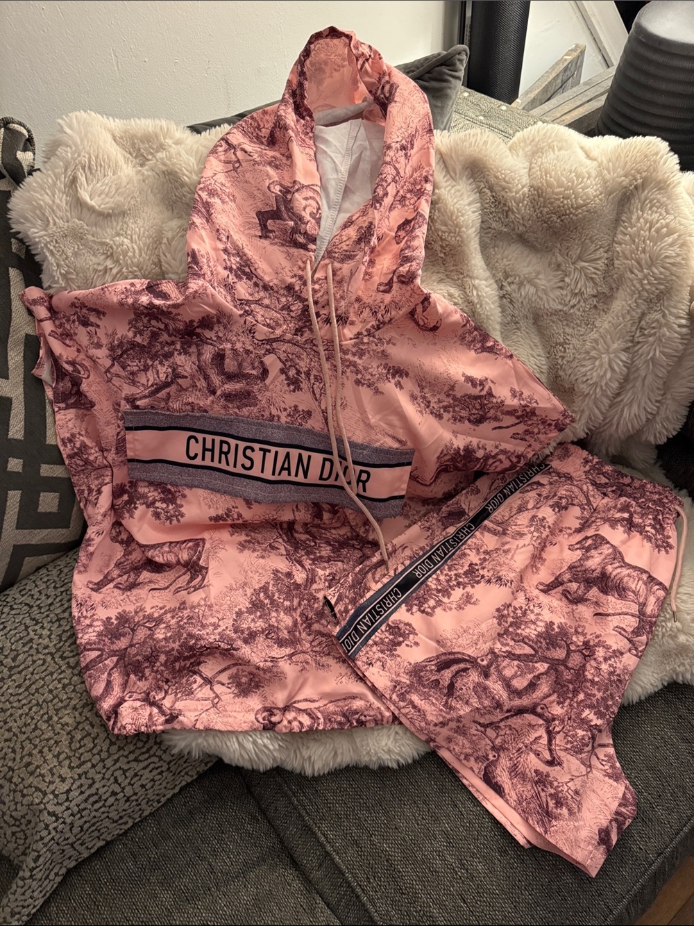 Dior Pink Toile Hooded Track Set